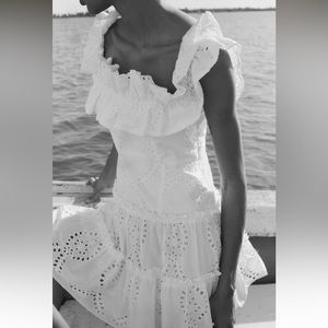 NWT ZARA EYELET STRAPLESS MINI DRESS